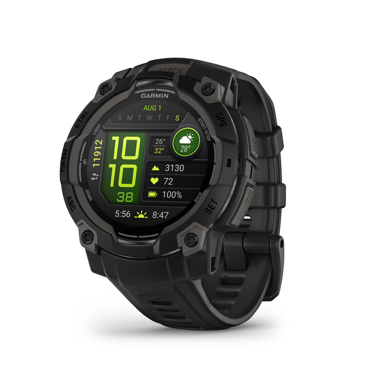 Garmin Instinct 3 AMOLED, Solar e Tactical — foto oficial Garmin de referência 010-02936-00