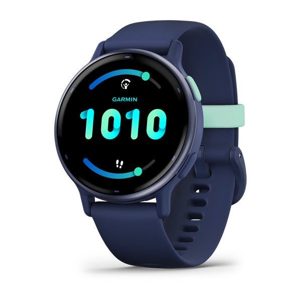 Garmin vívoactive 5 e 6 — vivoactive 5, GPS, WiFi, Cpt. Blue/Blue Metallic; foto oficial Garmin; SKU 010-02862-12