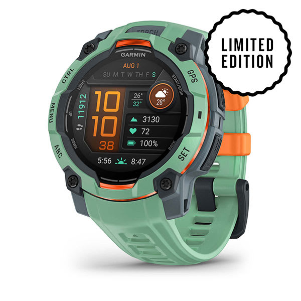 Garmin Instinct 3 AMOLED, Solar e Tactical — Instinct 3,45mm,AMOLED,Neo Tropic Bezel w/Neo Tropic Bnd; foto oficial Garmin; SKU 010-02936-01