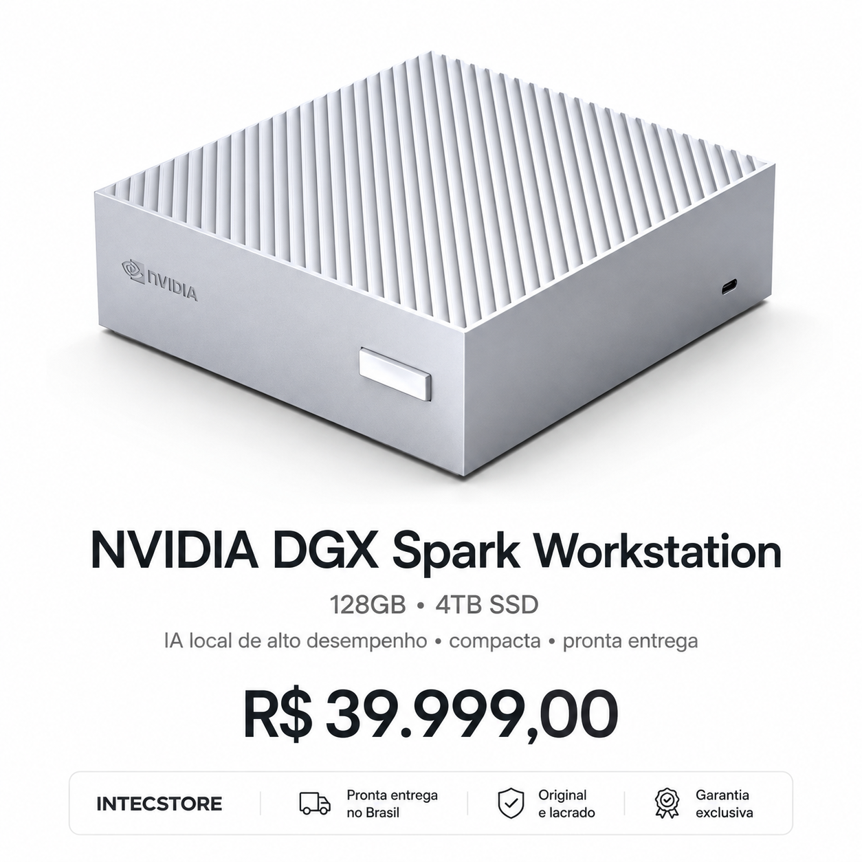 NVIDIA DGX Spark 128GB 4TB mini supercomputador para IA local e machine learning