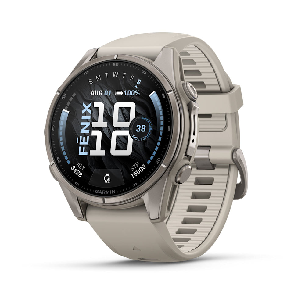 Garmin fēnix 9 43 mm Titanium — foto oficial Garmin de referência 010-04761-00