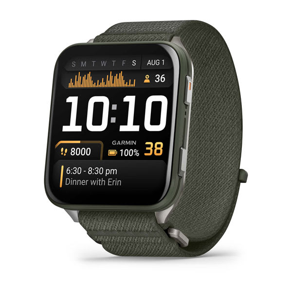 Garmin Venu X1 — Venu X1, GPS, Moss; foto oficial Garmin; SKU 010-02980-01